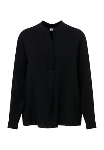 Seidensticker Damen City Tunika mit V-Ausschnitt Regular Fit Langarm Bluse, schwarz, 48 von Seidensticker