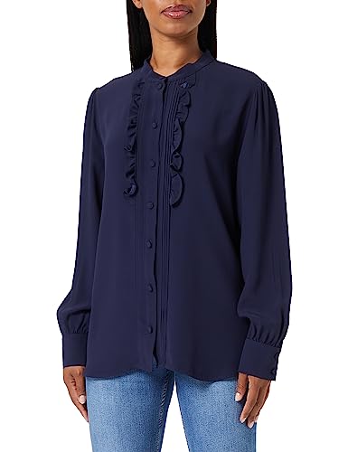 Seidensticker Damen Bluse - Fashion Bluse - Regular Fit – Stehkragen - Langarm - Rüschen – 100% Viskose von Seidensticker