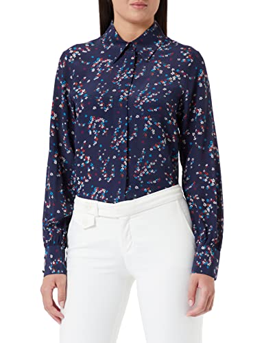 Seidensticker Damen Bluse - Fashion Bluse - Regular Fit - tailliert - Hemd Blusen Kragen - Bügelleicht - Langarm,Blau,42 von Seidensticker