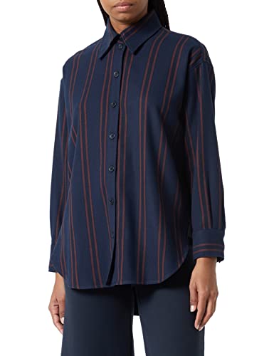 Seidensticker Damen Bluse - Fashion Bluse - Regular Fit - tailliert - Hemd Blusen Kragen - Bügelleicht - Langarm,Dunkelblau,34 von Seidensticker