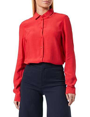 Seidensticker Damen Bluse - Fashion Bluse - Regular Fit - tailliert - Hemd Blusen Kragen - Bügelleicht - Langarm,Rot,36 von Seidensticker