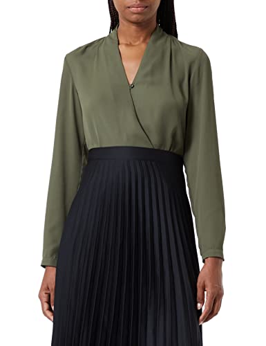 Seidensticker Damen Bluse - Fashion Bluse - Regular Fit - tailliert- V Ausschnitt – Langarm,Grün,36 von Seidensticker