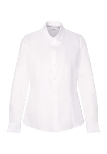 Seidensticker Damen Women Regular Longsleeve Cotton Bluse, Weiß(080661), 40 EU von Seidensticker