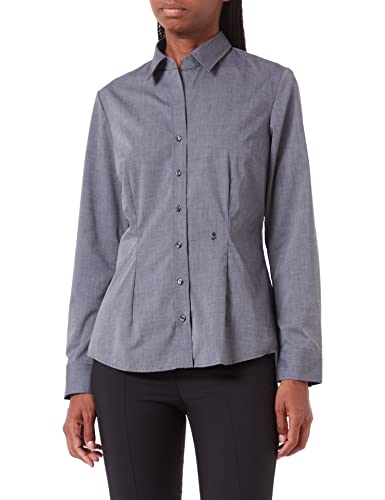Seidensticker Damen Women Slim Longsleeve Cotton Bluse, Grau(080613), 32 EU von Seidensticker