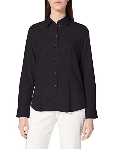 Seidensticker Damen Women Regular Longsleeve Cotton Bluse, Schwarz(080604), 54 EU von Seidensticker
