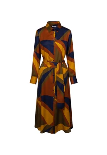 Seidensticker Damen Blusenkleid Maxi - Blusenkleid mit Bindegürtel - Hemdblusenkragen - Regular Fit - Langarm – 100% Viskose von Seidensticker