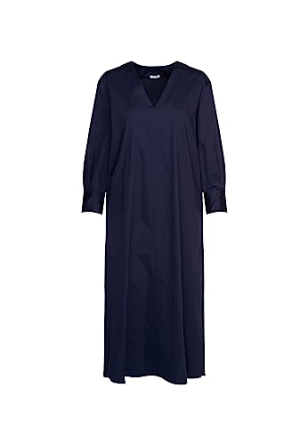 Seidensticker Damen Blusenkleid Maxi - Blusenkleid mit Bindegürtel und V-Ausschnitt - Regular Fit – Stretch - Langarm – Baumwollmischung von Seidensticker