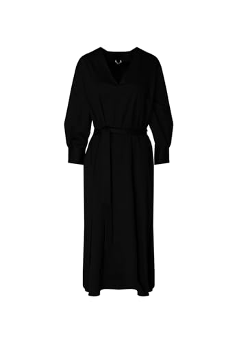 Seidensticker Damen Blusenkleid Maxi - Blusenkleid mit Bindegürtel und V-Ausschnitt - Regular Fit – Stretch - Langarm – Baumwollmischung von Seidensticker