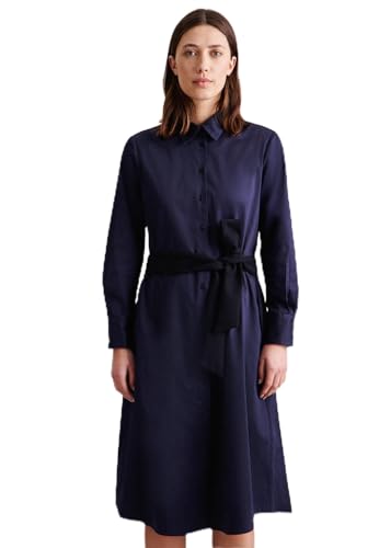 Seidensticker Damen Blusenkleid Midi - Blusenkleid mit Bindegürtel und Hemdblusenkragen - Regular Fit - Langarm – Baumwollmischung von Seidensticker