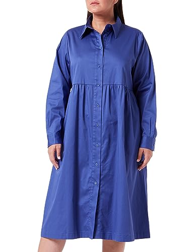 Seidensticker Damen Blusenkleid Midi - Blusenkleid mit Hemdblusenkragen - Curvy Fit - Langarm – Stretch - Baumwollmischung von Seidensticker