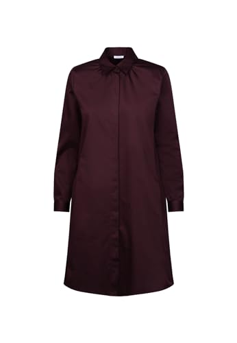 Seidensticker Damen Blusenkleid Midi - Blusenkleid mit Hemdblusenkragen - Regular Fit – Stretch - Langarm – Baumwollmischung, Braun 44 von Seidensticker