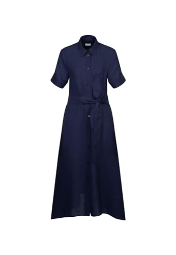 Seidensticker Damen Blusenkleid mit Bindegürtel Kleid, Marineblau, 38 von Seidensticker