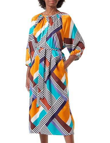 Seidensticker Damen Blusenkleid mit Bindegürtel Kleid, Marineblau, 40 von Seidensticker