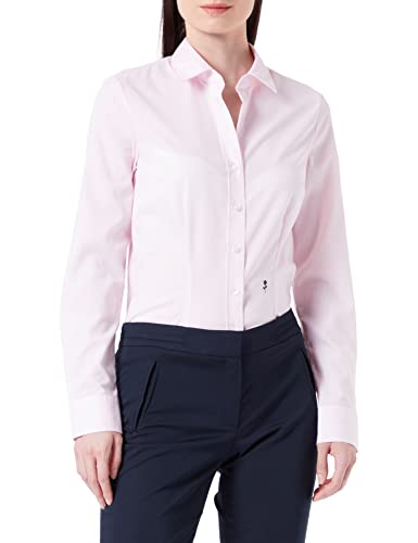 Seidensticker Damen Bluse - Hemdbluse - Slim Fit - Langarm - Uni - 100% Baumwolle, Pink (Pink 45),size 44 EU von Seidensticker