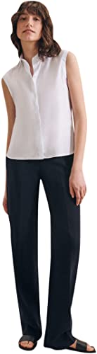 Seidensticker Damen City Ohne Arm Slim Fit Hemdblusenkragen Bluse, Weiß, 42 EU von Seidensticker