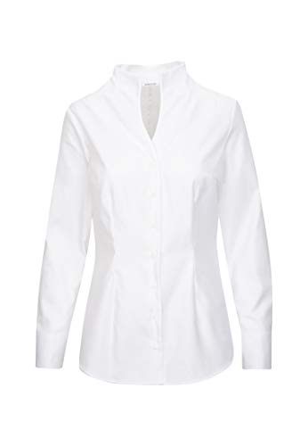 Seidensticker Damen Women Slim Longsleeve Cotton Bluse, Weiß(080644), 38 EU von Seidensticker