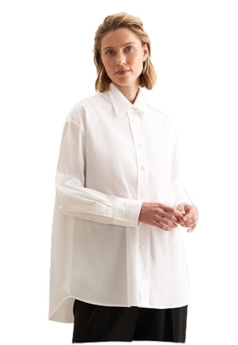 Seidensticker Damen Longbluse Oversized Langarm Hemdblusenkragen 100% Baumwolle von Seidensticker