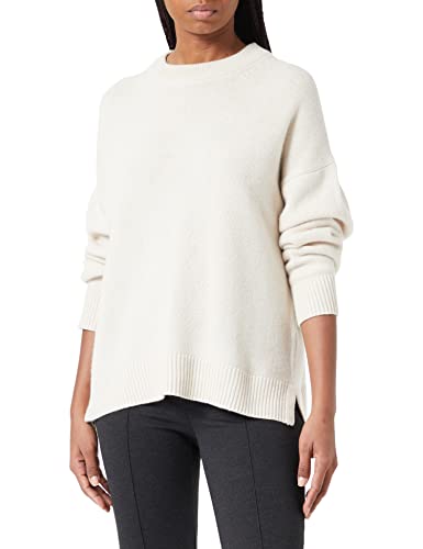 Seidensticker Damen Pullover - Fashion - Slim Fit - tailliert - Umlegekragen - Langarm,Creme,S von Seidensticker