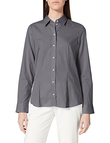 Seidensticker Damen City Langarm Regular Fit Uni Bügelfrei Bluse, Grau, 50 EU von Seidensticker