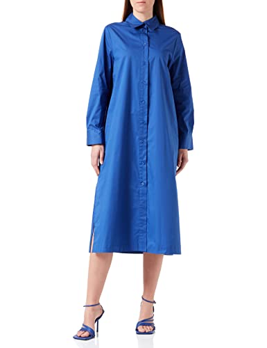 Seidensticker Damen Regular Fit Blusenkleid Langarm Kleid, Blau, 42 von Seidensticker