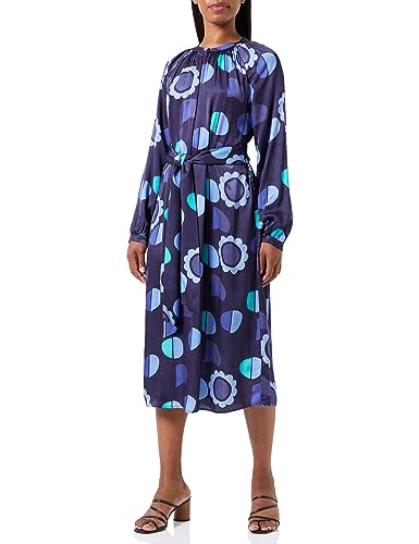 Seidensticker Damen Regular Fit Blusenkleid Langarm Kleid, Blau, 44 EU von Seidensticker