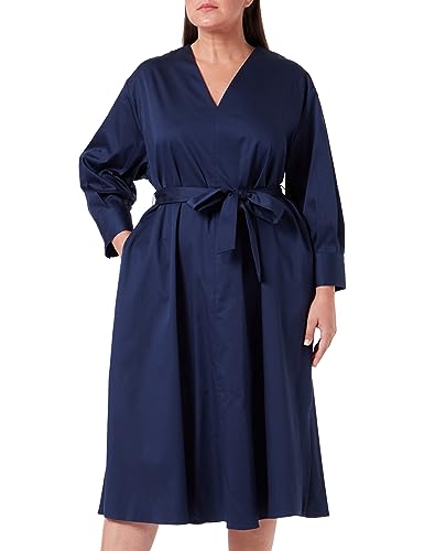 Seidensticker Damen Regular Fit Blusenkleid Langarm Kleid, Blau, 54 Große Größen EU von Seidensticker