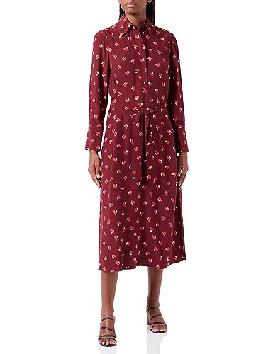 Seidensticker Damen Regular Fit Blusenkleid Langarm Kleid, Bordeauxrot, 36 EU von Seidensticker