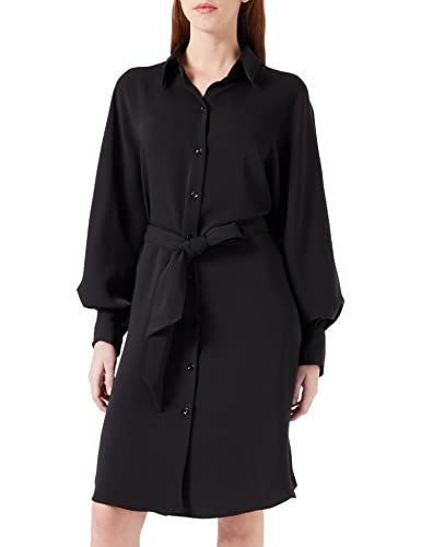 Seidensticker Damen Regular Fit Blusenkleid Langarm Kleid, Schwarz, 46 von Seidensticker