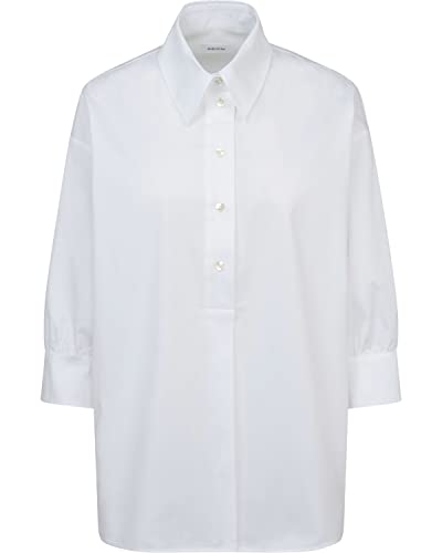 Seidensticker Damen Regular Fit Dreiviertelarm Bluse, Weiß, 44 von Seidensticker