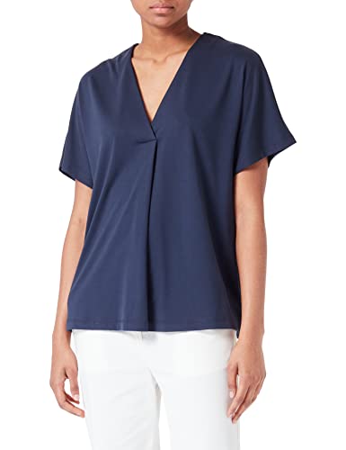 Seidensticker Damen Regular Fit Kurzarm Bluse, Dunkelblau, 34 von Seidensticker