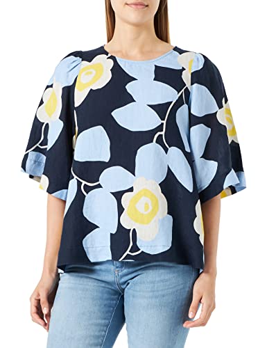 Seidensticker Damen Regular Fit Kurzarm Bluse, Dunkelblau, 36 von Seidensticker