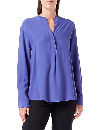 Seidensticker Damen Regular Fit Langarm Bluse, Blau, 34 EU von Seidensticker