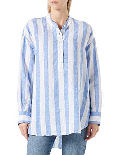 Seidensticker Damen Regular Fit Langarm Bluse, Blau, 40 von Seidensticker