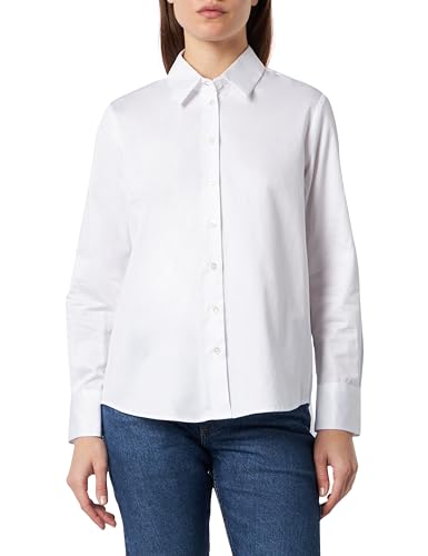Seidensticker Damen Regular Fit Langarm Bluse, Weiß, 38 EU von Seidensticker