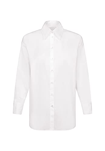 Seidensticker Damen Regular Fit Langarm Bluse, Weiß, 40 von Seidensticker