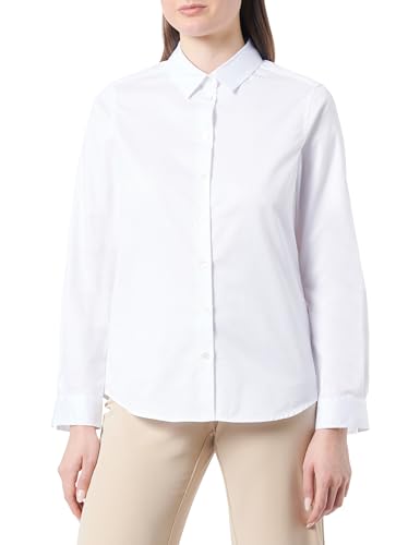 Seidensticker Damen Regular Fit Langarm Bluse, Weiß, 48 EU von Seidensticker