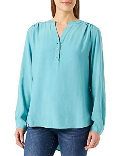 Seidensticker Damen Regular Fit Langarm Bluse, türkis, 34 von Seidensticker