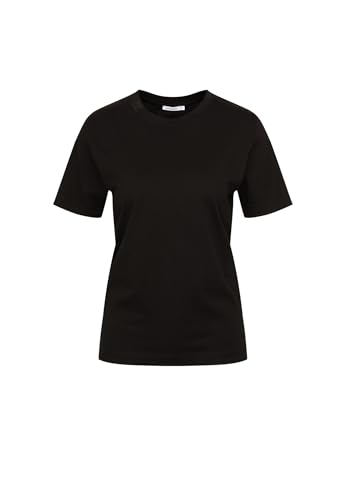 Seidensticker Damen T-Shirt - Fashion - Regular Fit - tailliert - Rundhalsausschnitt - Bügelleicht - Kurzarm,Schwarz,M von Seidensticker
