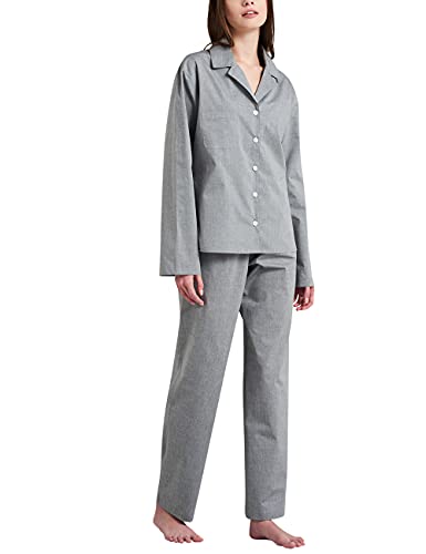 Seidensticker Damen Women Pyjama Long Pyjamaset, hellgrau, 46 von Seidensticker