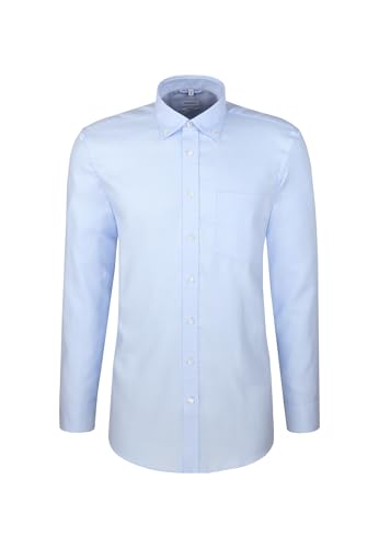 Seidensticker Herren Business Hemd, Blau, Kragenweite: 50 von Seidensticker