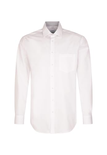 Seidensticker Herren Mens Regular Patch Longsleeve Hemd, Weiß(153480), 46 EU von Seidensticker
