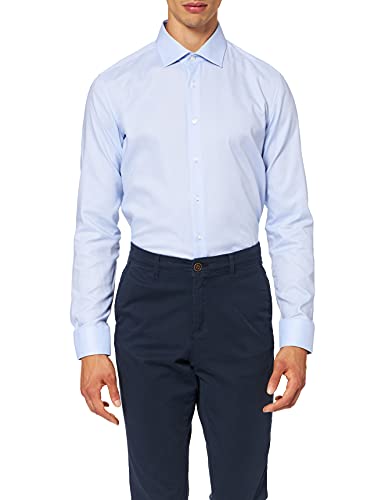 Seidensticker Herren Business-Hemd - Extra Slim Fit - Bügelfrei - Kent-Kragen - Langarm - 100% Baumwolle, Mittelblau, 41 EU von Seidensticker