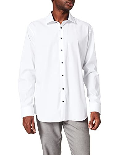 Seidensticker Herren Business-Hemd - Extra Slim Fit - Bügelfrei - Kent-Kragen - Langarm - Patch - 100% Baumwolle, Weiß, 38 EU von Seidensticker