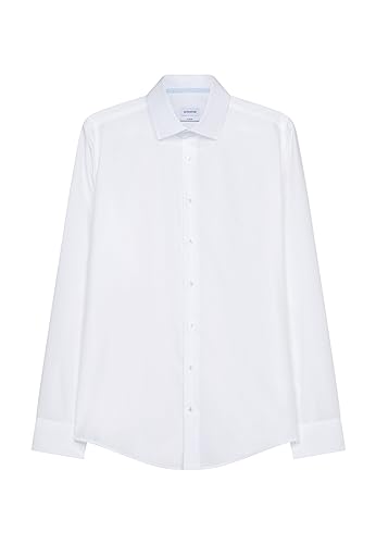 Seidensticker Herren Business-Hemd - Extra Slim Fit - Bügelfrei - Kent-Kragen - Langarm - Patch - 100% Baumwolle, Weiß, 43 EU von Seidensticker