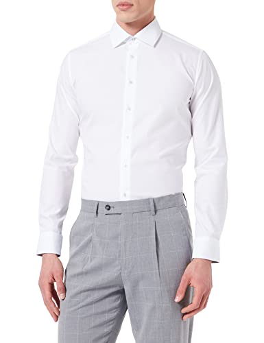 Seidensticker Herren Business-Hemd - Extra Slim Fit - Bügelfrei - Kent-Kragen - Langarm - Patch - 100% Baumwolle, Weiß, 36 EU von Seidensticker