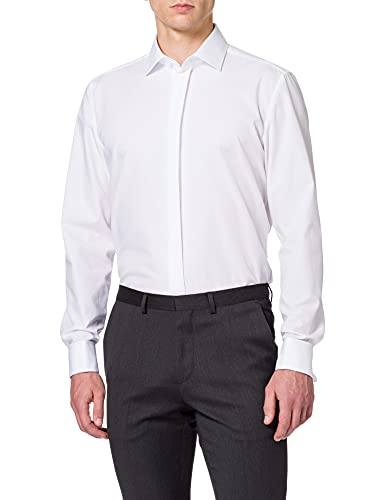 Seidensticker Herren Modern Kent Party Businesshemd, Weiß (Weiß 01), 45 von Seidensticker