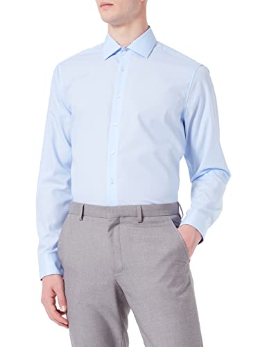 Seidensticker Herren Business-Hemd - Regular Fit - Bügelfrei - Kent-Kragen - Langarm - 100% Baumwolle Hellblau 46 von Seidensticker