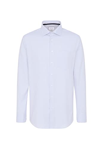 Seidensticker Herren Business-Hemd - Regular Fit - Bügelfrei- Kent-Kragen - Langarm - 100% Baumwolle Mittelblau 45 von Seidensticker