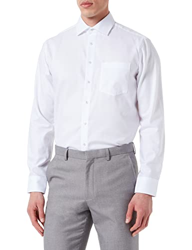 Seidensticker Herren Business-Hemd - Regular Fit - Bügelfrei- Kent-Kragen - Langarm - 100% Baumwolle Weiß 42 von Seidensticker