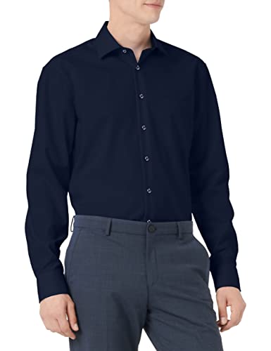 Seidensticker Herren Mens Regular Patch Longsleeve Businesshemd, Dunkelblau(193690), 42 EU von Seidensticker